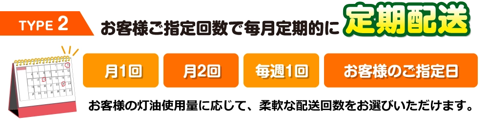 TYPE 2お客様ご指定回数で毎月定期的に「定期配送」